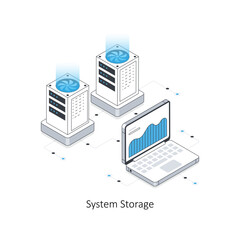 System Storage isometric stock illustration. EPS File stock illustration.