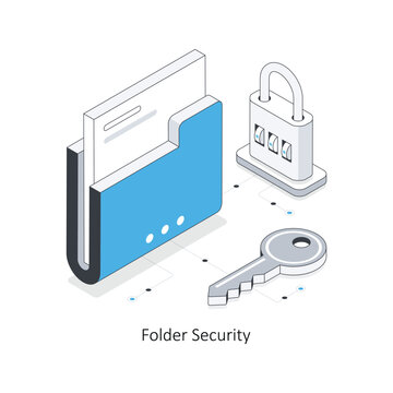 Folder Security isometric stock illustration. EPS File stock illustration.