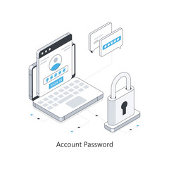 Account Password  isometric stock illustration. EPS File stock illustration.