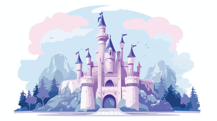 Castle illustration vector flat vector illustration