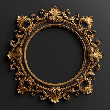 Antique Ellipse Gold Baroque Frame