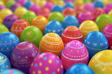 Fototapeta na wymiar Close-up of colorful easter eggs