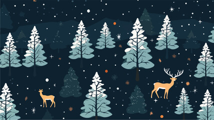 Obraz na płótnie Canvas Christmas and New Year seamless vector pattern flat