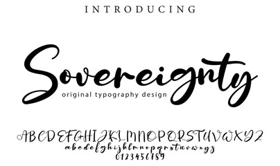 Sovereignty Font Stylish brush painted an uppercase vector letters, alphabet, typeface