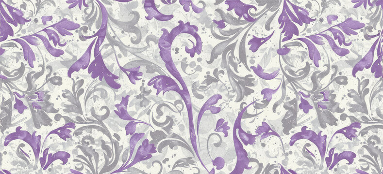 a picture of a purple and white wallpaper with a floral design on the bottom of the wall and bottom of the wall.
