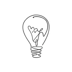 a drawing of a light bulb with a light bulb on it.