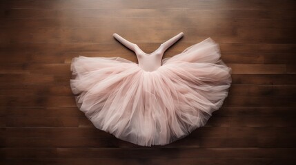 ballerina waring tutu view from above.


