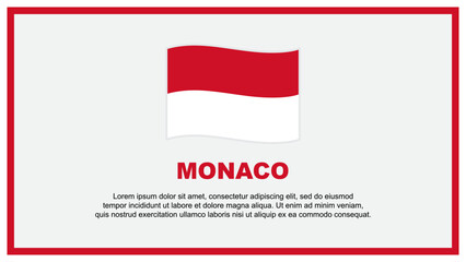 Monaco Flag Abstract Background Design Template. Monaco Independence Day Banner Social Media Vector Illustration. Monaco Banner