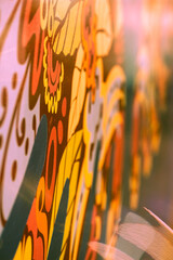 the vibrancy and dynamic elements of graffiti and street art with bright, bold colors