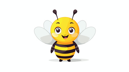 Cute bee cartoon character vector Hexagon honeycomb