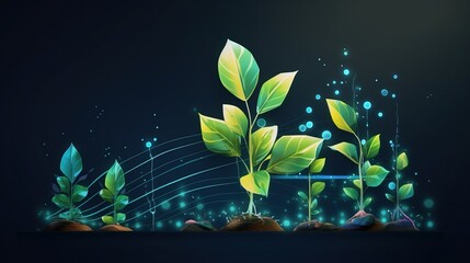 Digital evolution or seedling growth in futuristic polygonal style. The concept of business and income growth and startup transformation. Vector illustration.


 - obrazy, fototapety, plakaty