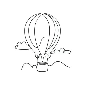recommend clip art: a drawing of a hot air balloon