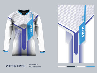 Long Sleeve front and back sport jersey design for sport uniform