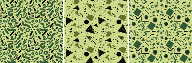Geometric Greenery: Versatile patterns for textiles, stationery, web banners, home decor, wallpapers and diverse crafting projects