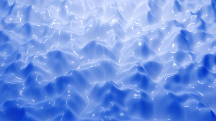 Blue background. Bubbling liquid. Blue wavy surface. Stylish modern background. Texture with...