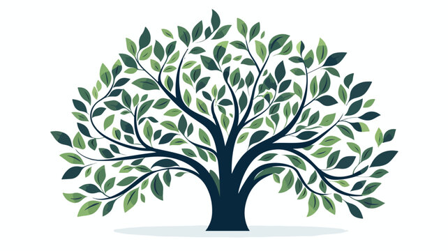 Decorative simple tree flat vector illustration iso