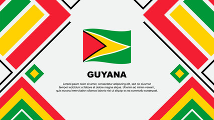 Guyana Flag Abstract Background Design Template. Guyana Independence Day Banner Wallpaper Vector Illustration. Guyana Flag