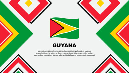 Guyana Flag Abstract Background Design Template. Guyana Independence Day Banner Wallpaper Vector Illustration. Guyana Independence Day
