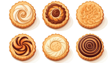 Dessert cookie icon flat vector illustration isolat