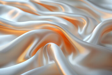 Luxurious of smooth white silk or satin fabric texture background 
