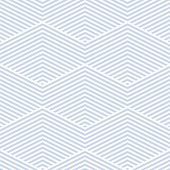 Vector geometric line seamless pattern. Trendy modern texture with lines, stripes, chevron, zigzag, grid. Simple abstract geometry design. Stylish light blue background. Minimal repeated geo ornament