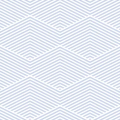 Fotobehang Vector geometric line seamless pattern. Trendy modern texture with lines, stripes, chevron, zigzag, grid. Simple abstract geometry design. Stylish light blue background. Minimal repeated geo ornament © Olgastocker