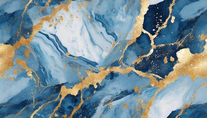 luxury wallpaper blue marble and gold abstract background texture watercolor abstract background 3d painted artificial marbled surface generated