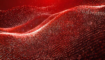 dynamic digital red particles wave with sparkling shining dots stars abstract background