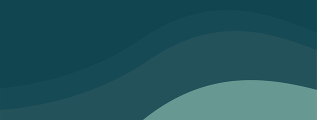 Fototapeta premium Minimalist abstract green background. Layered vector in wavy style.