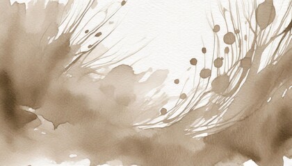 abstract beige splotchy ink watercolor paper background