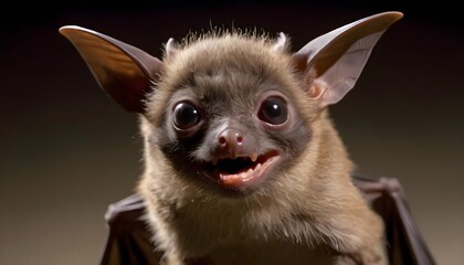 A Bat With A Curious Expression On Its Face Upscaled
