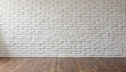 panoramic background of wide white brick wall texture home or office design backdrop