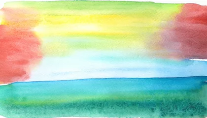 Crédence de cuisine en verre imprimé Turquoise hand painted watercolor abstract banner gradient background