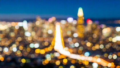blurred abstract bokeh background of san francisco city lights at night - obrazy, fototapety, plakaty