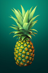 Pineapple on green background