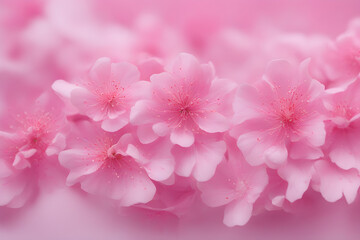 Close up of pink cherry flowers, beautiful spring floral background for card, web Tender Ecology theme 