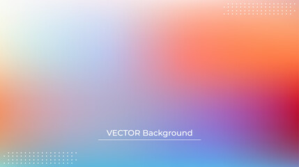 Abstract blurred gradient mesh background in bright rainbow colors. Colorful smooth banner template. Easy editable soft colored vector illustration in EPS10 without transparency.