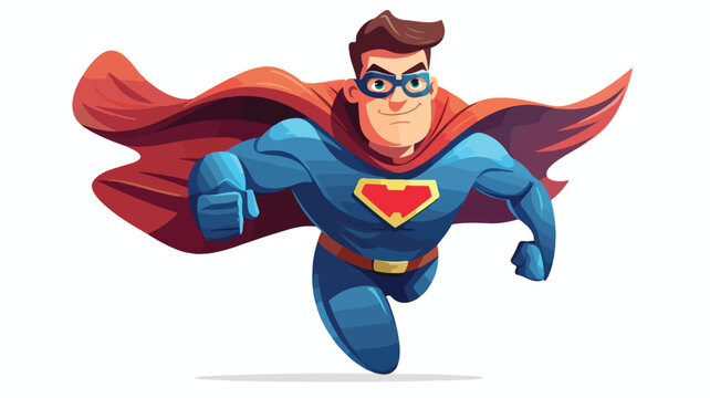 Cartoon superhero flat vector flat vector illustrat