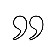 Quote icon vector isolated on white background. Quote sign icon. Quotation mark symbol.