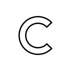 Copyright icon vector isolated on white background. copyright symbols