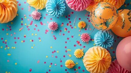 Fototapeta na wymiar Colorful Celebration: A Vibrant Birthday Background Theme