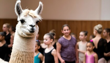 A Llama At A Ballet Recital Watching Dancers Upscaled 2