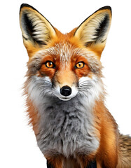 Fototapeta premium red fox isolated on white transparent background with clipping path, for printing and web page design, sticker, png transparent.