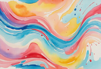 Fototapeta premium Abstract colorful watercolor for background