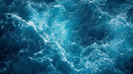 Blue ocean water texture background. Turquoise foam pattern