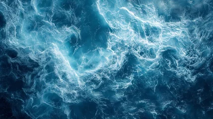 Foto op Canvas Blue ocean water texture background. Turquoise foam pattern © Тамара Печеная
