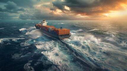 a shipping company transports containers by sea