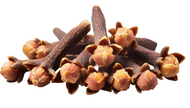 cloves isolated on white transparent background, for printing and web page, banner design, sticker, png transparent.