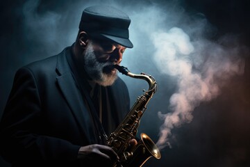Naklejka premium Harmony in improvisation: soulful and dynamic realms of jazz style, a melodic journey through the expressive evolution of rhythm, blues, swing, and the rich tapestry of improvisational creativity