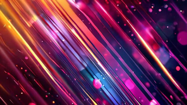 Abstract background with glowing lines and bokeh. Vector illustration.